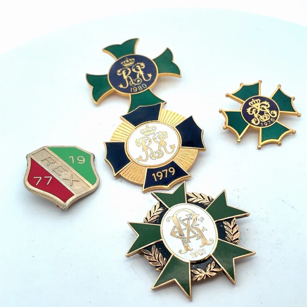 Vintage 1970's 1980's Krewe Of Rex Mardi Gras Ladies Lot Of Five Ducal Pins